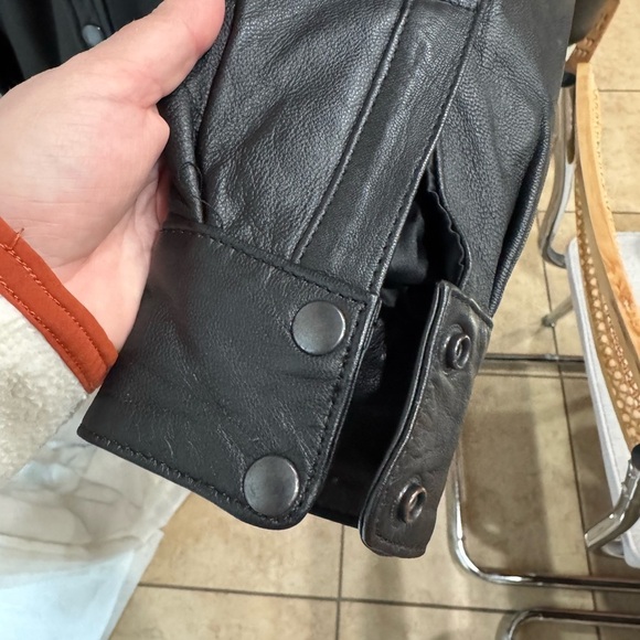 Black Leather Button-Up‎ Shirt Hot Leathers biker - Picture 3 of 7